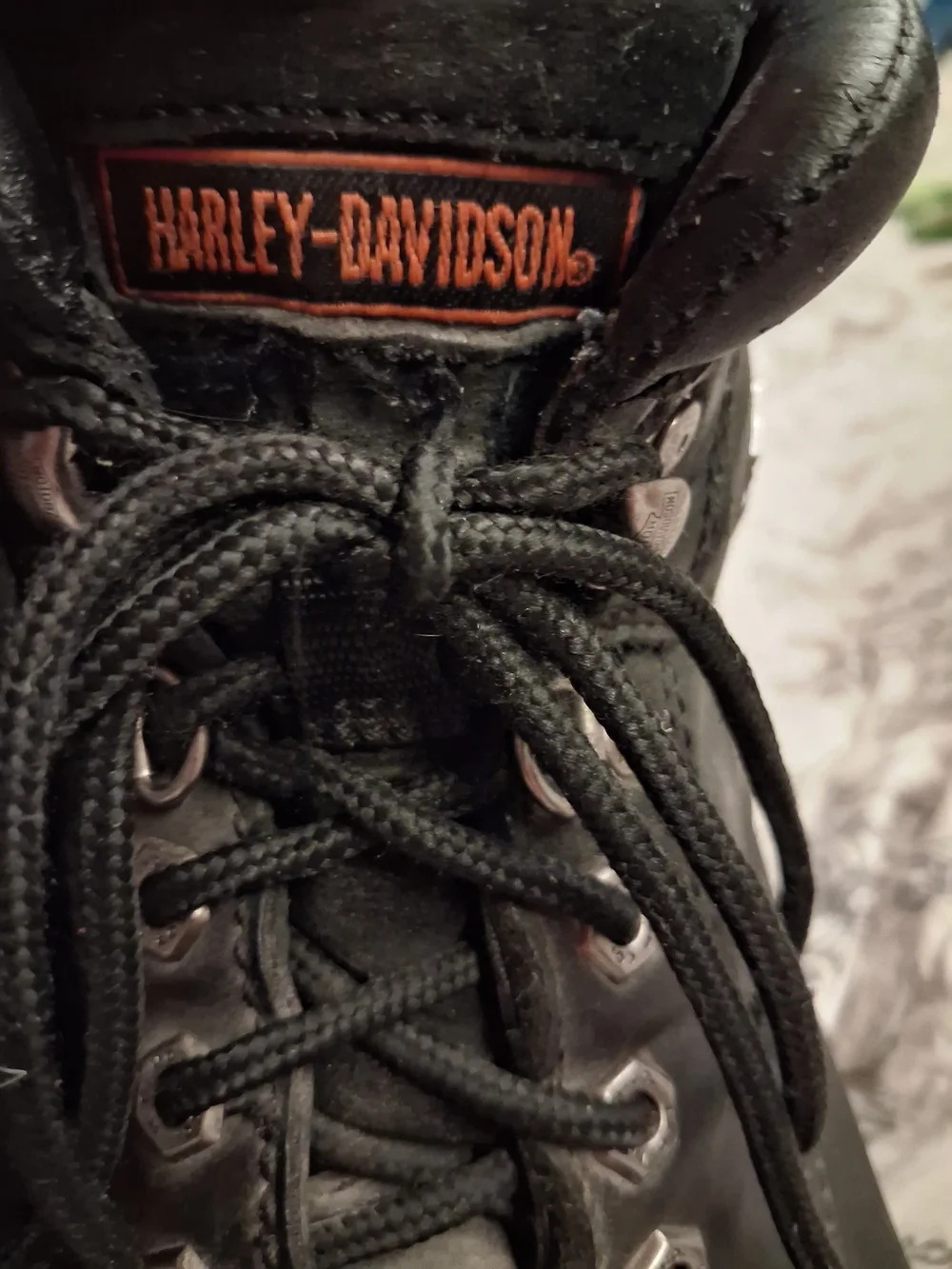 Harley-Davidson Black Leather Ankle Boots with Logo